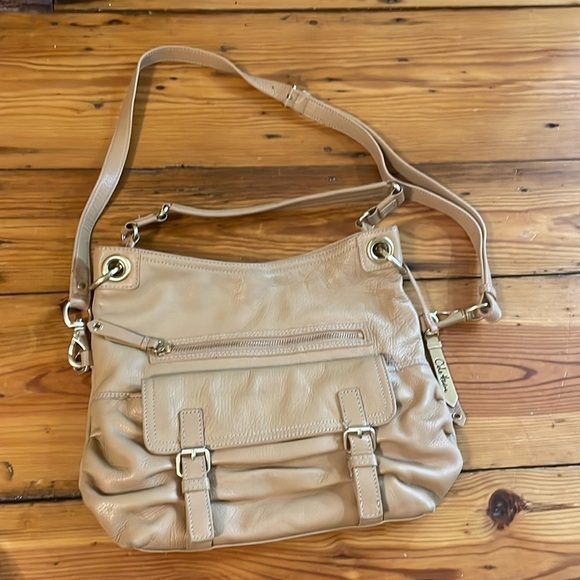 Cole Haan "Bailey" Beige Leather Convertible Hobo - Picture 1 of 10